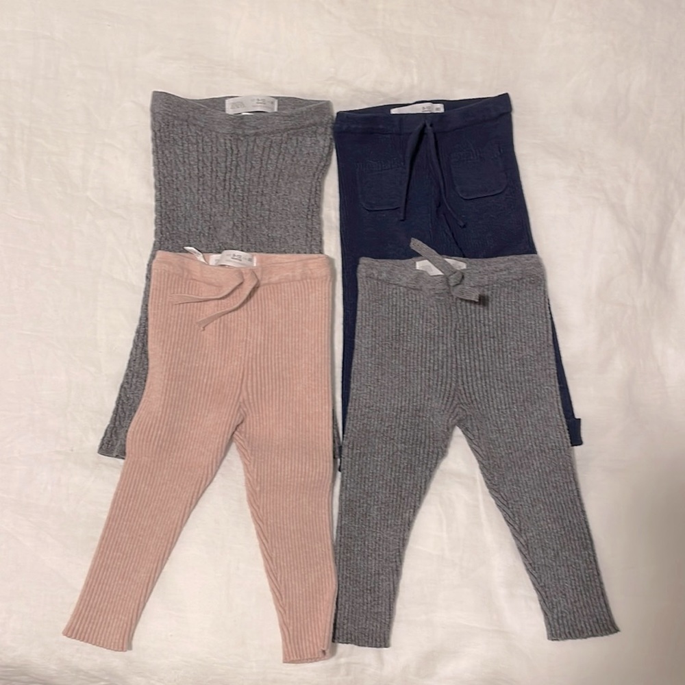 Zara 9-12M Ribbed Leggings Bundle (4)